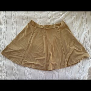 Paper Crane Tan Faux Suede Skater Skirt size L